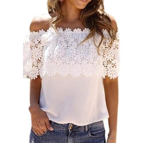 Summer T Shirt Women 2021 Fashion Europe America Womens New Chiffon Lace Stitching T-shirt Burst Womens Vestidos