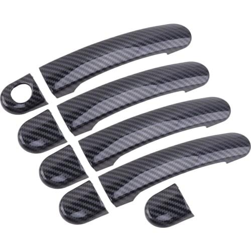 9pcs/Set ABS Door Handle Cover Trim Carbon Fiber Style Fit for Volkswagen Tiguan Jetta MK6 Polo 2012 2013 2014
