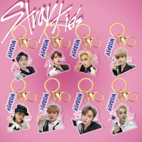 KPOP Straykids New Album Noeasy The Same Transparent Keychain Key Pendant KeyRing Surrounding Korea Group Thank You Cards