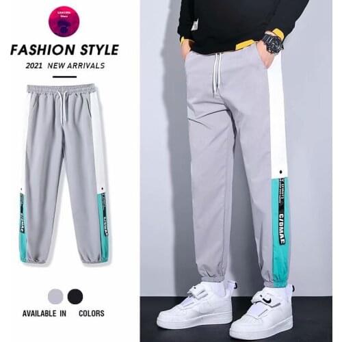 New Japanese Streetwear Black Pants Casual Mens Hip Hop Clothing Harajuku Fashion Slim Trousers Elastic Waist Little Feet Pants