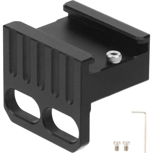 Aluminium Alloy 90 Degree Cold Shoe Mount Adapter Base with 1/4'' Mounting Screw for DSLR Camera Cage