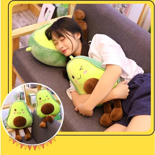 Avocado Plush Toy Cute Avocado Throw Pillow Cushion Kawaii Fruit Stuffed Doll Toys For Home Decor Valentines Day Gift
