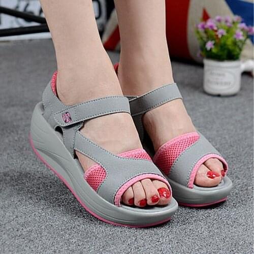 Women Summer Plateform Casual Shoes Beach Sandals Comfortable Velcro Closure Woman Shoes Size 35-44