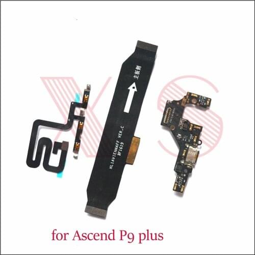 Power on/off volume switch side main board USB charging charger connector flex cable For Huawei Ascend P9 plus