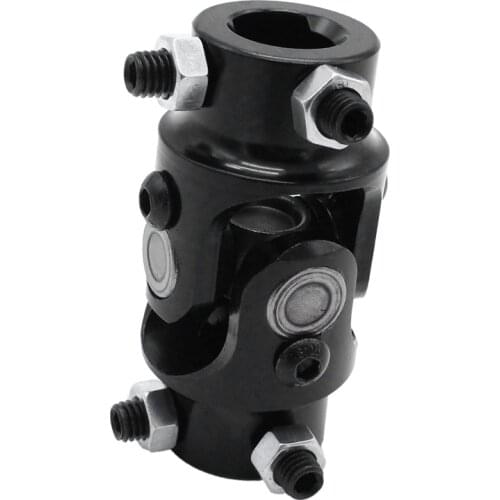 3/4Inch DD x 3/4Inch DD Black Powder Coated Universal Steering Shaft U Joint Coupler Car Accessories