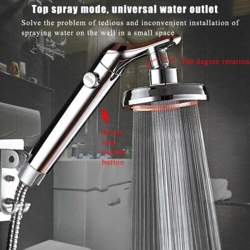 Bathroom Shower Head Hand ShowerAdjustable Shower Head High Pressure Water Saving One Button To Stop Water Shower Heads