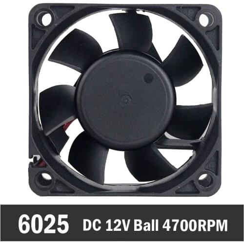 5pcs Gdstime 12V Ball Bearing 60mm Cooling Fan 6cm 60mm x 60mm x 25mm Brushless Computer Cooling Cooler Fan PC Laptop Cooler