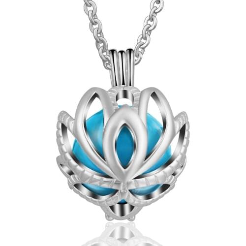 Eudora18mm Harmony Bola Ball CZ lotus locket flower Cage Pendant Necklace sound Ball Jewelry For Pregnant women gift K298N8