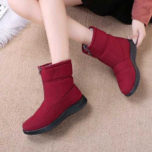 TYDZSMT Women Boots Fashion Waterproof Snow Boots for Winter Shoes Women Casual Flats Lightweight Ankle Botas Mujer Women Shoes