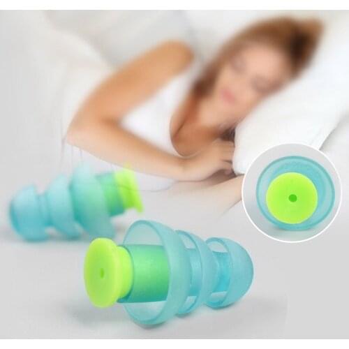 1 Pair Noise Cancelling Earplugs Silicone Hearing Protection Earplug for Learning Sleeping Working TK-ing