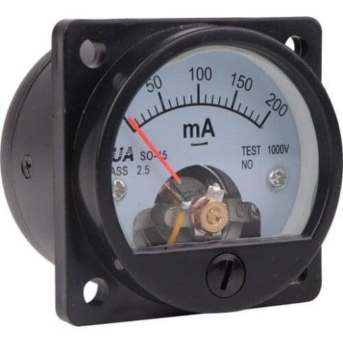 1pc DC Analog Ammeter 1mA 2mA 3mA 5mA 10mA 15mA 20mA 30mA 1A 2A 3A 5A 10A 15A 20A 30A/75mV 50A/75mV Class 2.5 37 x 37mm