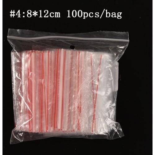100Pcs Reclosable Plastic Poly Clear Bags Gift Bags Jewelry Ziplock Zipped Lock Candy Cookie Boxes Bag 8*12cm