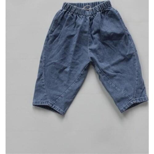 2021 new style girls boys denim long pants autumn fashion kids flare pants