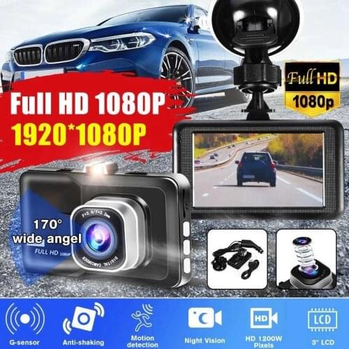 3.0 Inch Car DVR Video Recorder Dash Camera 1080P Rear View Dual Lens Full HD G-Sensor Portable Cycle Recording Dash Cam