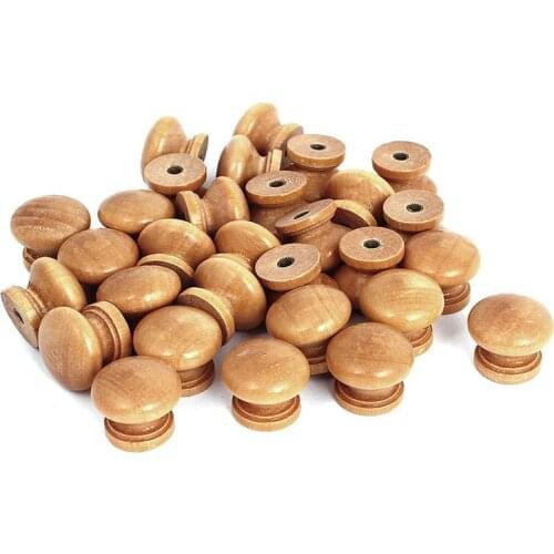 30 pcs furniture drawer door cabinet wood round knob pull handle
