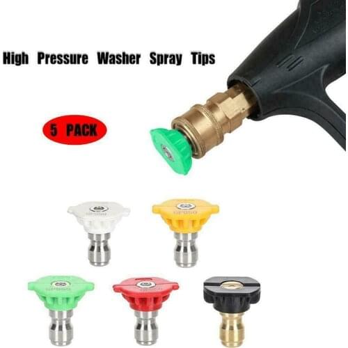 5pcs/Set 1/4" Quick Connector Car Washing Nozzles Metal Jet Lance Nozzle High Pressure Washer Spray Nozzle Car Cleaning Tools