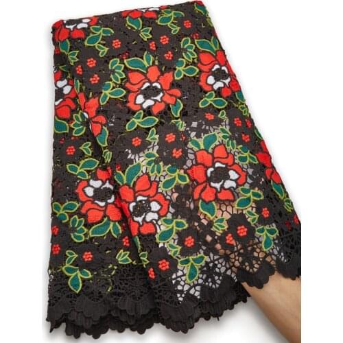 African Lace Fabric 2021 High Quality Latest White Guipure Cord Fabrics 5 Yards Flower Embroidery Sewing Dresses For Women A2535