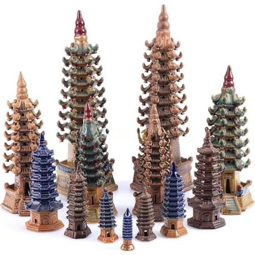 Aquarium decoration fish tank decorations aquarium accessories Fish tank landscaping rockery ceramic craft hexagonal pagoda