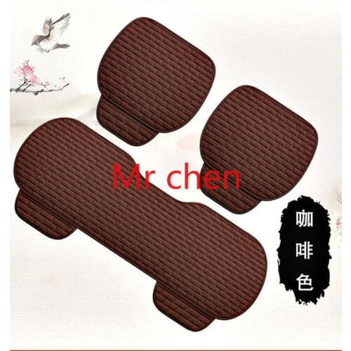 Car goods car seat cover four seasons front rear linen fabric breathable protector mat pad accessories auto universal size