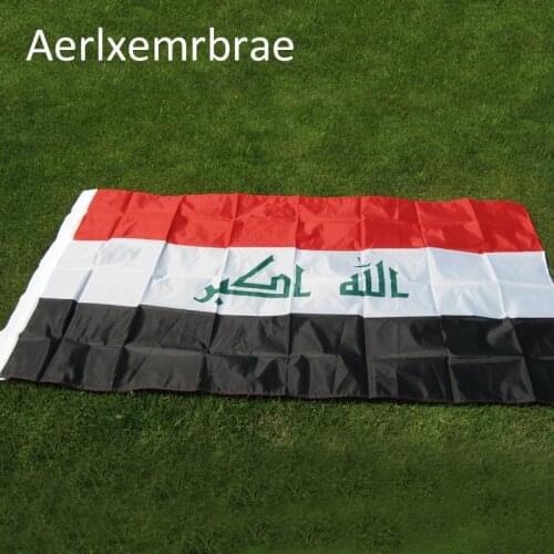 Free shipping Iraq Flag Nation 3ft x 5ft Polyester Banner Custom flag All over the world Worldwide