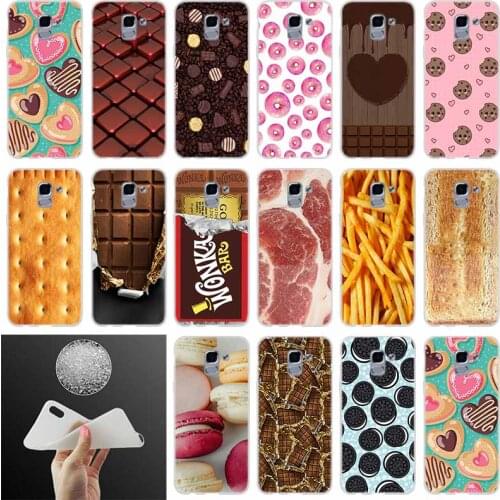 Phone case Cover Food Biscuits chocolates meat fish salmon FOR Samsung Galaxy J6 J4 J8 J7 2018 Plus J3 J5 J7 Prime Pro 2017 2016