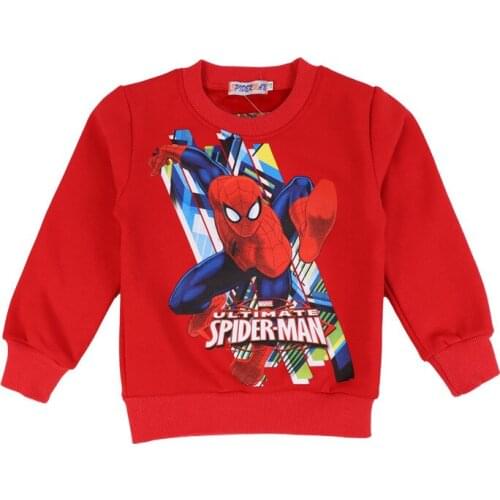 Disney Spiderman 100% cotton coat boy thickening plus velvet sweater 2020 children autumn winter new cartoon print girl shirt