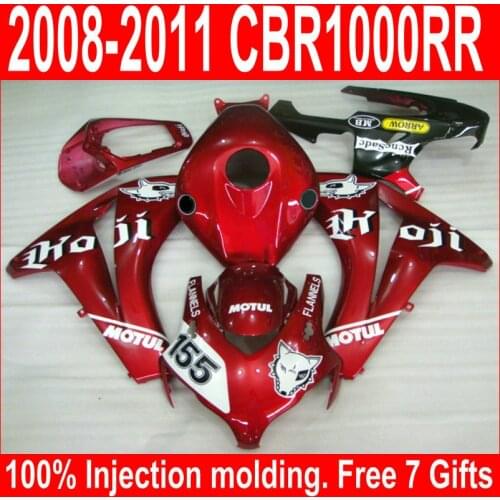 Injection Molded Fairing Kit Fit For Honda CBR1000RR 08 09 10 11 Wine Red White Fairings Set CBR 1000 RR 2008-2011 QC11