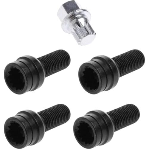 4+1 Wheel Bolt Lock Lug Nut Set With Key For VW Golf Jetta Beetle Passat Audi match for the original car