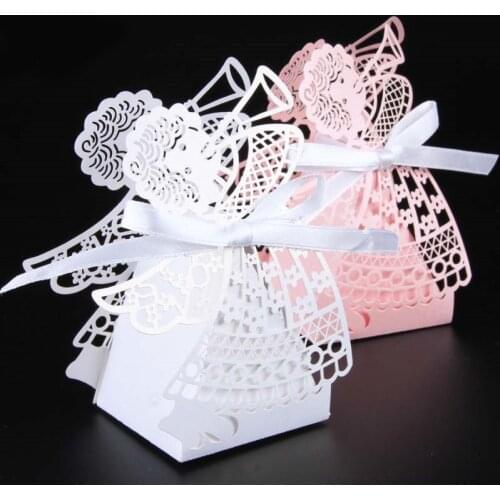 50pcs Cartoon Figure Wedding Candy Box Sweets Gift Boxes With Ribbon Party Decoration Wedding Birthday Party Event Supplies