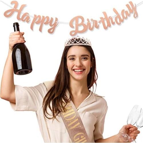 Birthday Party Crowns And Birthday Party Sash Made Of Sequin Fabric Heat Embossed Aluminum Foil Does Not Tear Or Wrinkle Easily