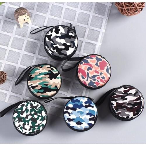 Coin Purse Portable Key Hanging Mini Wallet Soft Coin Purse Zipper Waterproof Round Coin Money Earphone Box Pouch Case Wallet