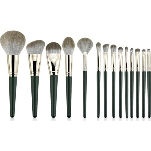 14pcs/set Makeup brushes set big Powder Foundation blusher eyeshadow highlight concealer detail eyebrow fan Make up brush Pro