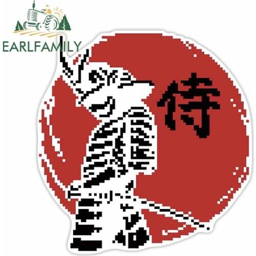 EARLFAMILY 13cm x 12.2cm for Pixel Samurai Funny Car Stickers and Decals Waterproof Suitable for Trunk Windshield Decal