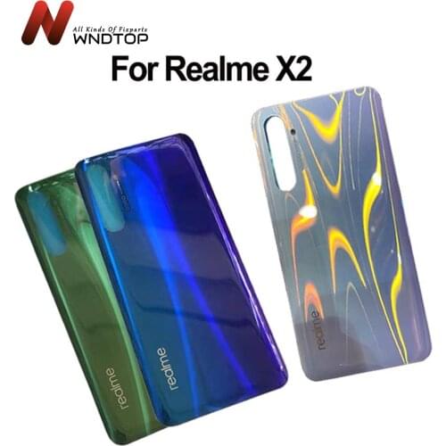 New Glass For Oppo Realme X2 Back Housing Back Cover Battery Case For Realme X2 Battery Cover Replacement
