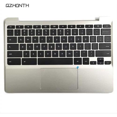 Laptop Palmrest Top Case with Keyboard & Touchpad For HP Chromebook 11 G5 Silver 900818-001