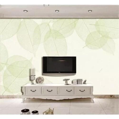 Custom wallpaper 3d photo murals minimalist hand-painted leaves veins living room background wall papers home decor 3d wallpaper