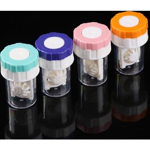 New Fashion Rotatable Case Candy Colored Contact Lens for Eyes Travel Glasses Lenses Box Unisex Eyes Care Kit Holder Container