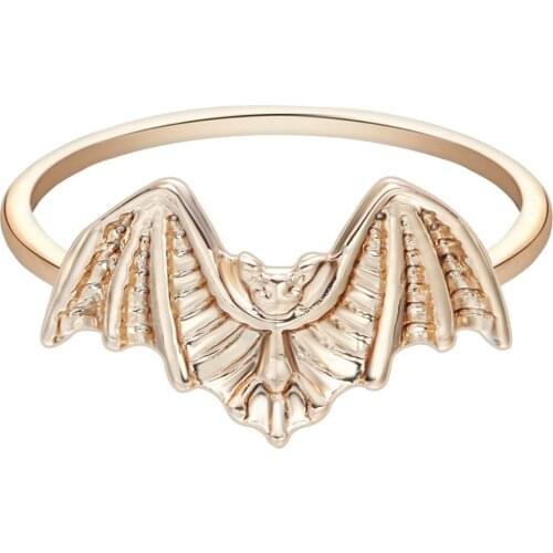 QIMING Halloween Cool Bat Ring For Women Women Knuckle Finger Ring Vintage Animal Jewelry Pet Lover Girls Gift