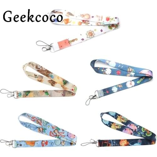 5pcs/lot J1266 Cartoon Little Prince Lanyard Phone Strap Holder Necklace For Key Neck Straps ID Badge Holders Webbing Ribbon