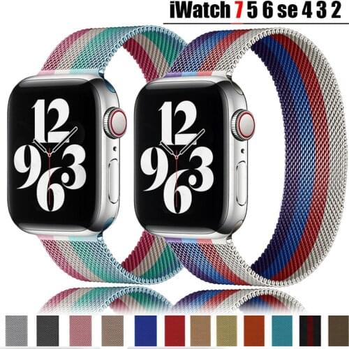 Magnetic loop Strap For Apple watch band 44mm 40mm iWatch 38mm 42mm Stainless steel bracelet correa apple watch serie 5 4 3 se 6