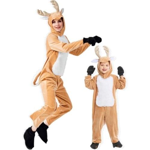 Adult/Kids Deer Christmas Clothes Party Clothing Womens Animal Sleepwear Costume Pajamas Set Women Men Nightwear Cosplay U2