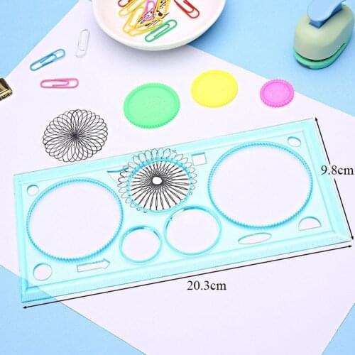 Cute Plastic Ruler Circle Template for Kids Ever-changing Flower Ruler Multi-function Ruler Puzzle Drawing Board Ruler