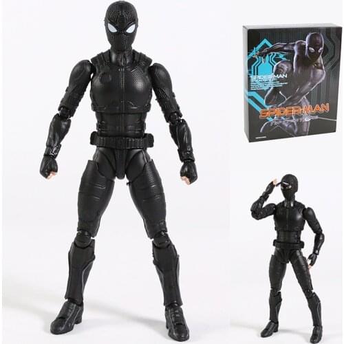 SHF Spiderman Stealth Suit 6" Action Figure Joint Movable Model Toy