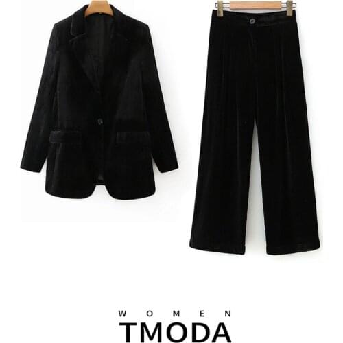 Женские бархатные брючные костюмы T MODA China At AliExpress