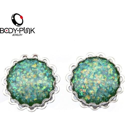 BODY PUNK Ear Tunnel Women Body Jewelry Piercing Gauges Clear Transparent 6-20mm Ear Plugs Ear Lace Expander Earring Gauges