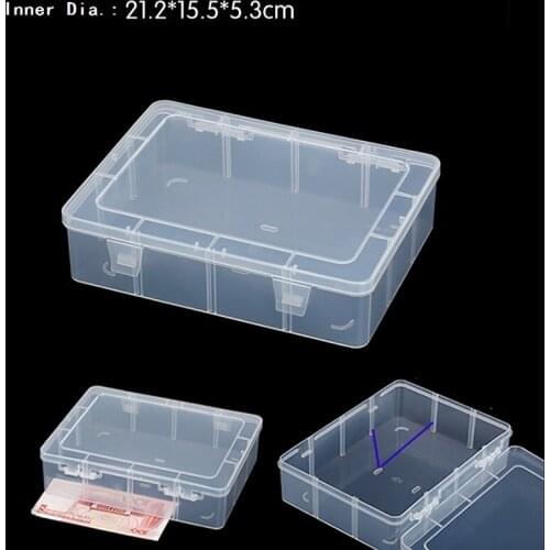 2PCS/LOT Large Transparent Box Clear Plastic Lattice Box Plastic Electronic Hardware Parts Storage Box Tools Box 22.2x17.1x6CM