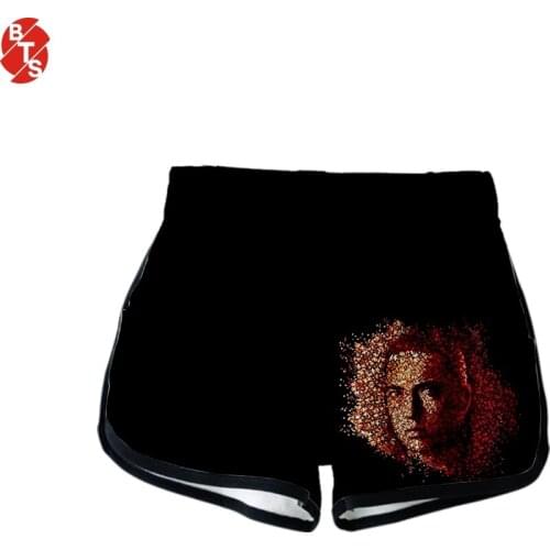 EMINEM Famous Rapper 2018 3D Printed Shorts for Women Hip Hop Style Shorts EMINEM Trendy Casual Girls Shorts Suitable for Summer