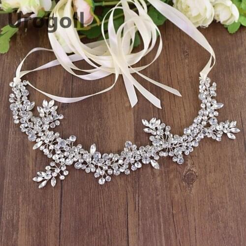 Fashion Women Wedding Belt Dress Belt Flowers Bridal Wedding Rhinestone Belt Headwear Accessories For Party Dress Up Gift