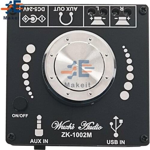 ZK-1002M 100W+100W Bluetooth 5.0 Power Audio Amplifier Board Amplifier For Speakers Stereo AMP Amplificador Home Theater AUX USB