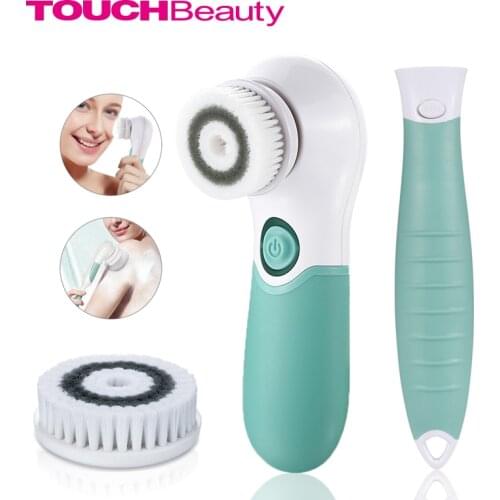 TOUCHBeauty 2 in 1 360 rotating face and body cleansing brush, two speeds cleaner machine shower back spin brush TB-14839